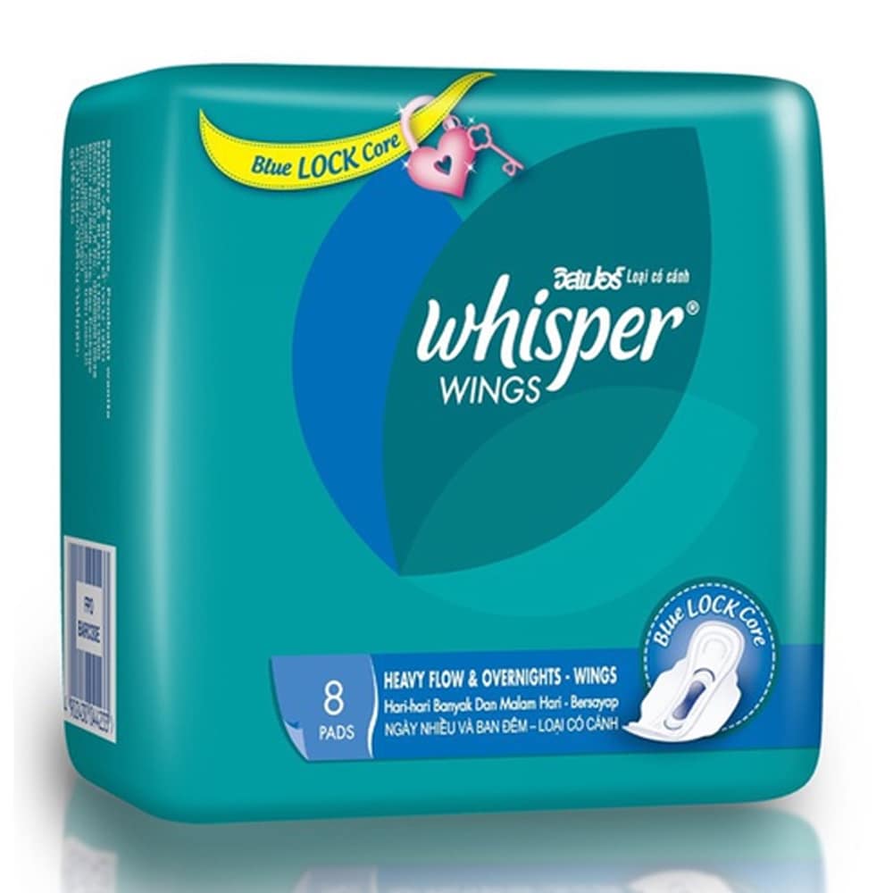 Băng Vệ Sinh Whisper Siêu Mỏng Có Cánh 24cm, 10 miếng