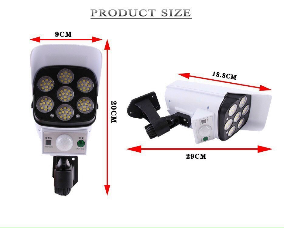 Đèn Cảm Biến Hồng Ngoại Dạng Camera An Ninh RANKY - Sử Dụng Năng Lượng Mặt Trời, Cảm Biến Siêu Nhạy - Có Điều Khiển Từ Xa Thông Minh - Bảo Hành Chính hãng 12 Tháng