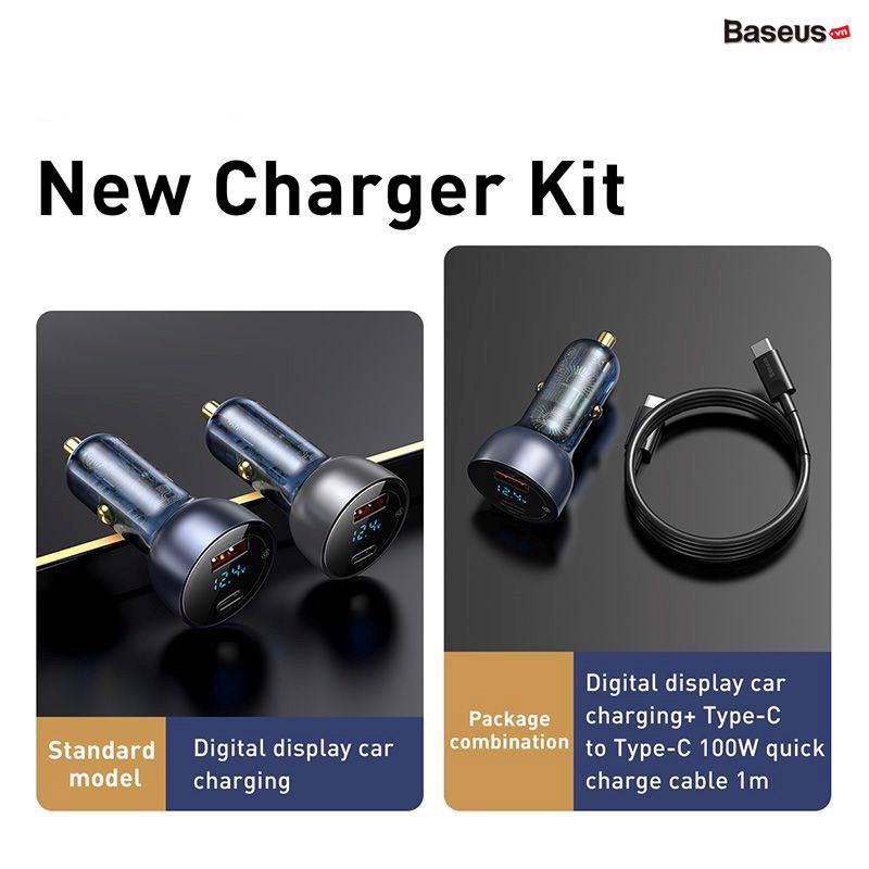 Pipe insulation fast charging high capacity 65W baseus particular digital display QC + PPS dual (65W,USB + Type C, LCD display, PD/PPS/QC3.0 Quick Charger car charger)