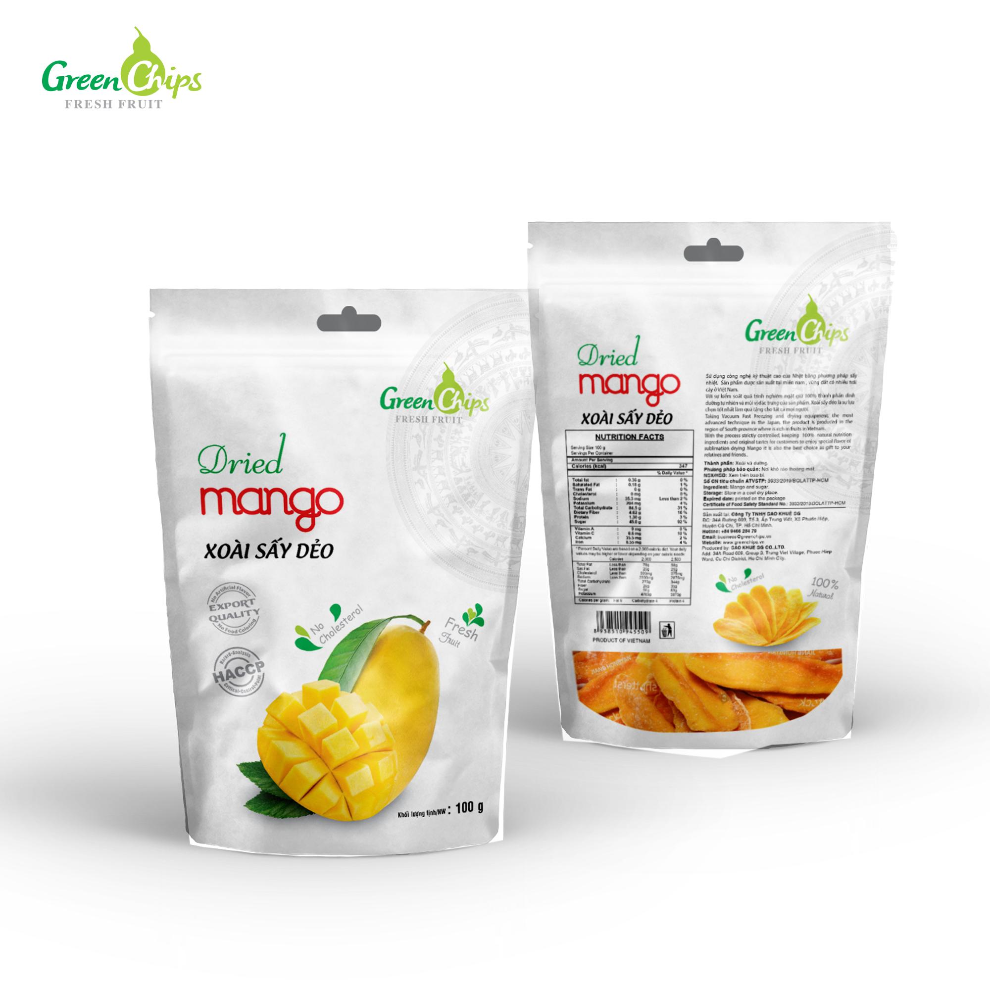 Xoài sấy dẻo 100 gram  - Green Chips