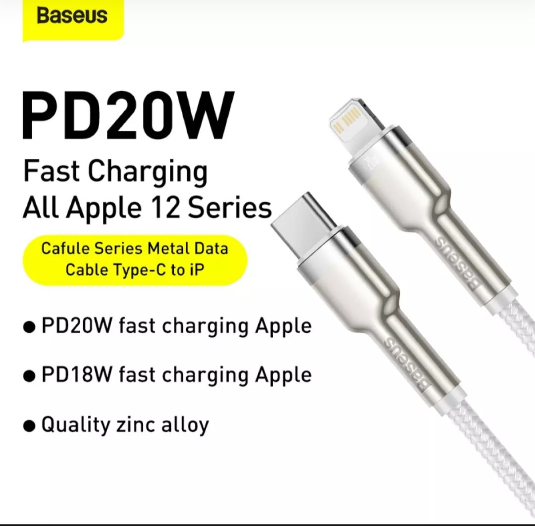 Cáp sạc nhanh PD Lighting 20W Full Metal cho Iphone 12