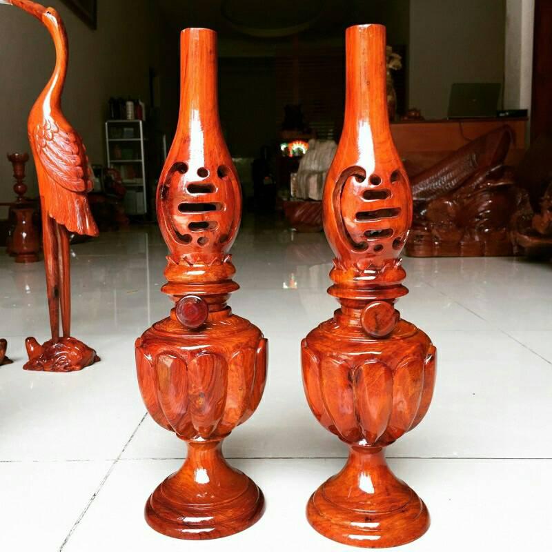 Bộ đèn dầu gỗ hương