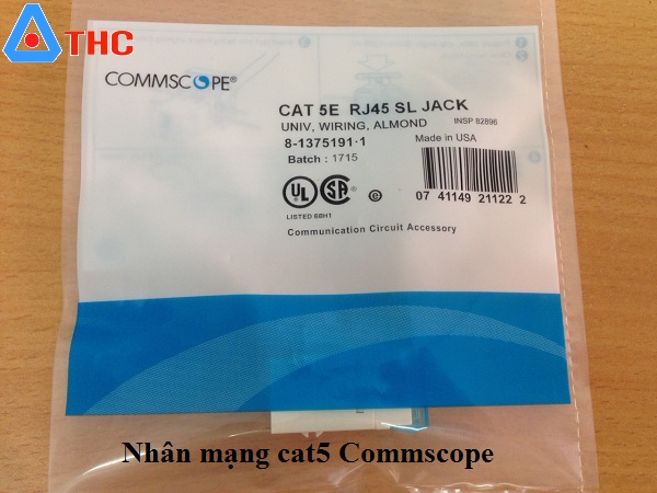 Ổ cắm mạng, nhân mạng, module cat5e AMP Commscope (1375191-1)