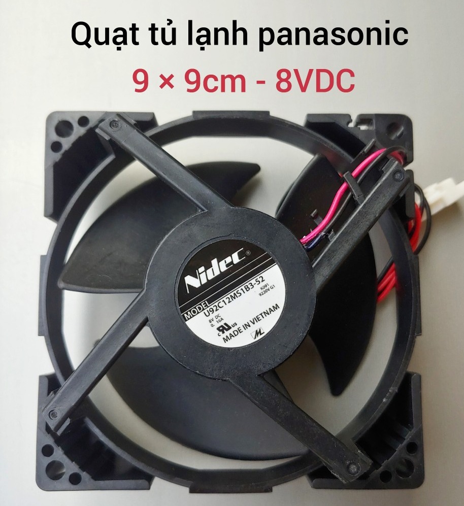 Quạt tủ lạnh panasonic 2 dây / 9*9cm - 8vdc