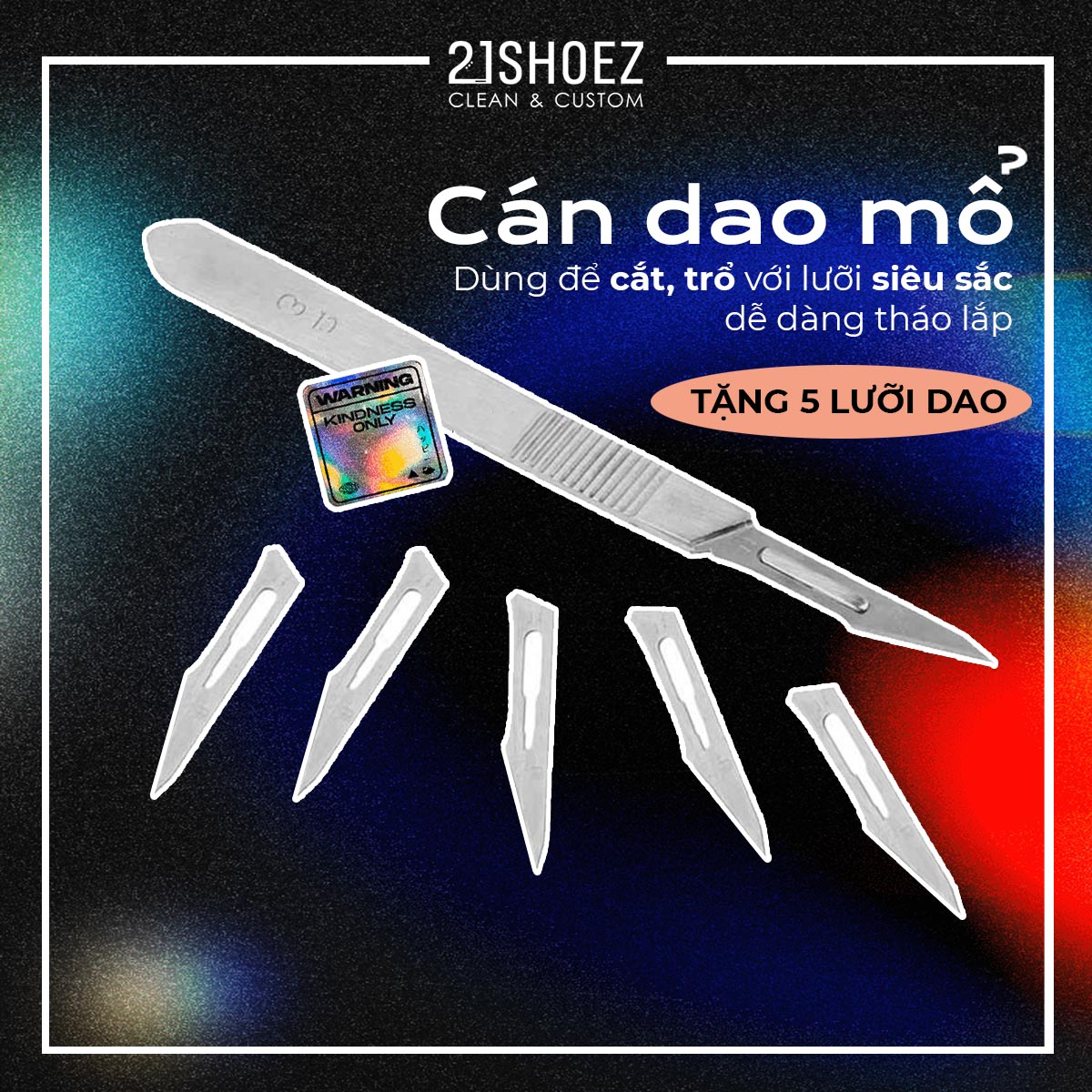 [HOT] Cán Dao Mổ Thép Không Gỉ Custom Giày ( Tặng 5 Lưỡi Dao ) - 21SHOEZ