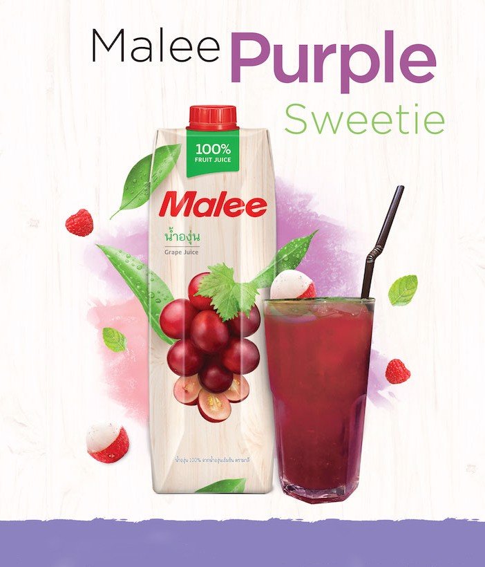 Nước Ép Nho Malee 200ml - Nhập Khẩu Thái Lan | Malee 100% Grape Juice 200ml