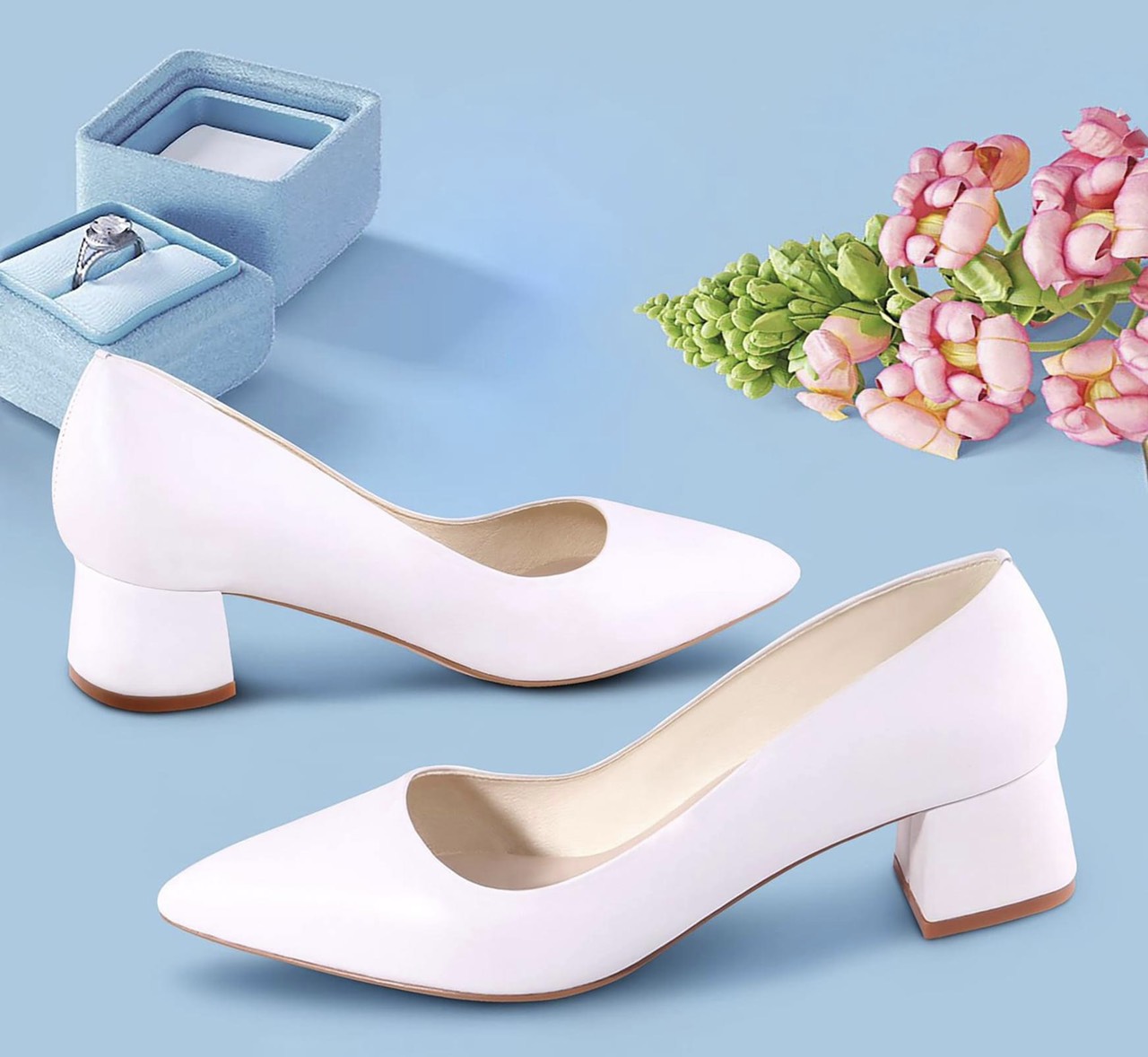 CG04.3 - giày cao gót mũi nhọn gót vuông 3cm