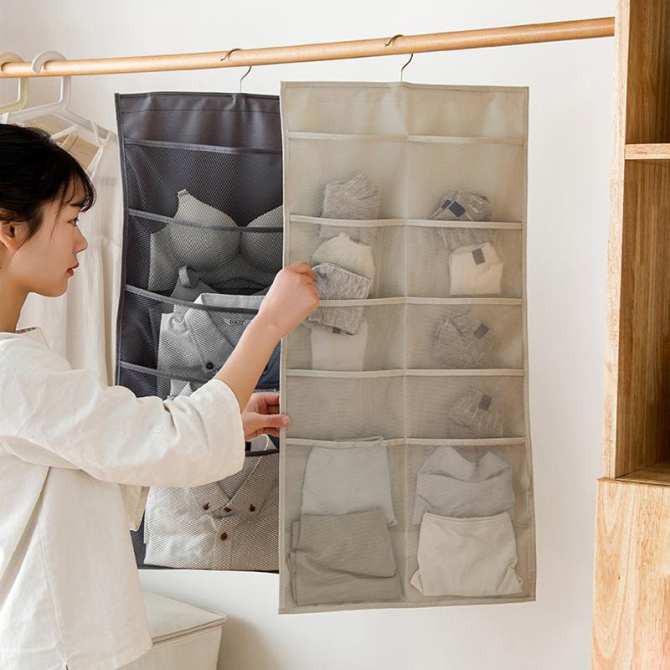 [HCM][ LOẠI XỊN ] - TÚI ĐỰNG ĐỒ LÓT TẤT VỚ 2 MẶT NHIỀU NGĂN CÓ MÓC TREO - Sỉ Phụ Kiện Phương Hiền