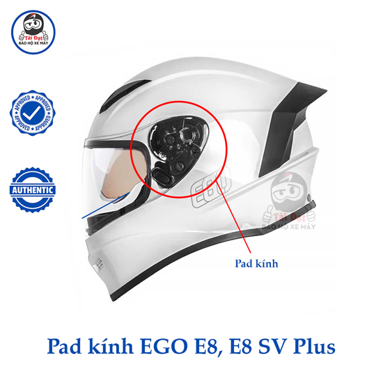 Phụ kiện nón mũ bảo hiểm ego e8, e8 sv plus chính hãng gồm kính ego e8, e8 sv plus mút lót, kính âm, hốc gió...