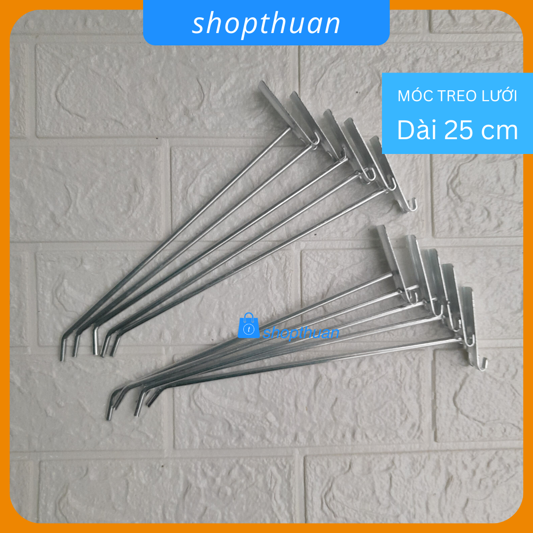 50 Cái Móc sắt treo lưới dài 25cm, tay lưới phi 5cm - móc treo lưới