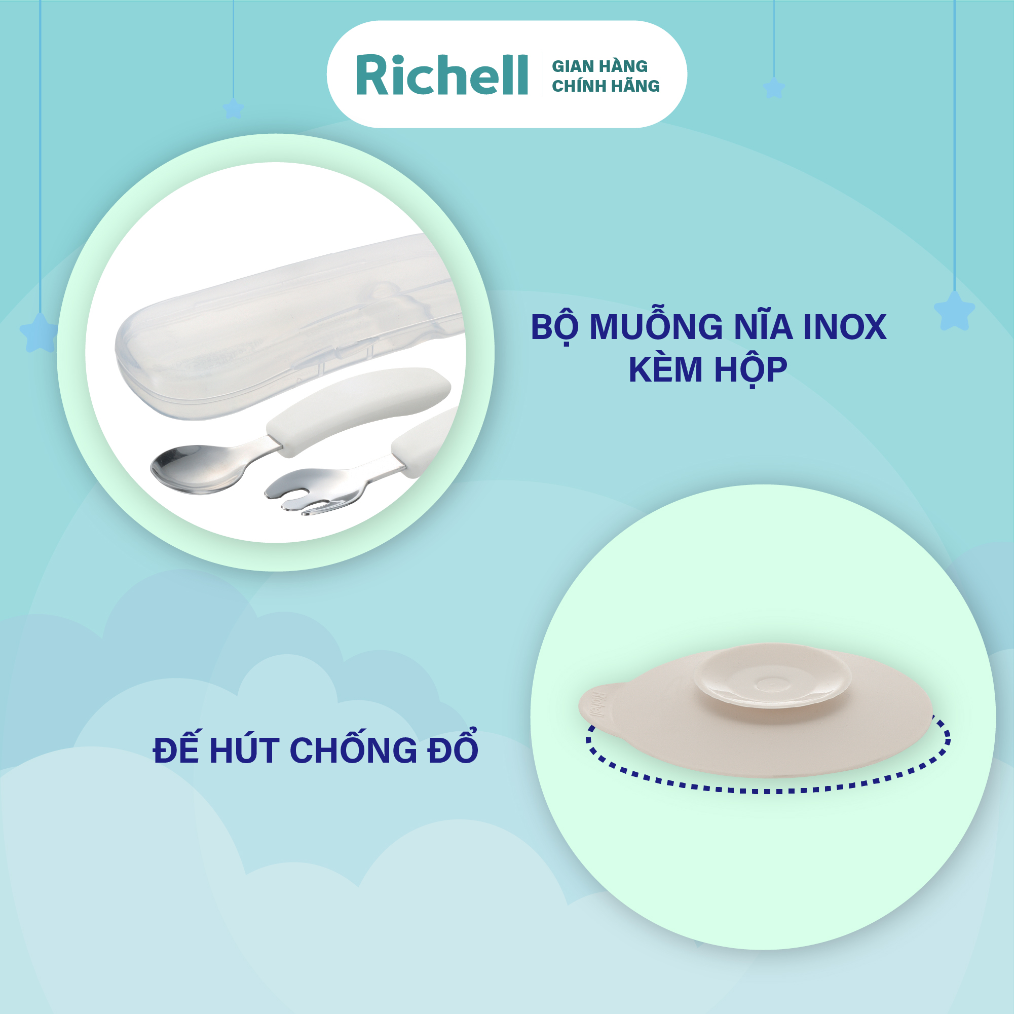 Bộ ăn dặm inox RICHELL TLI | Baby
