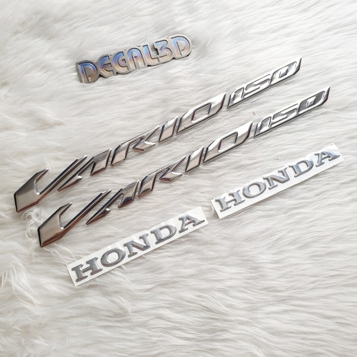 TEM chữ nổi HON DA VARIO 2018 MÀU BAC CROM