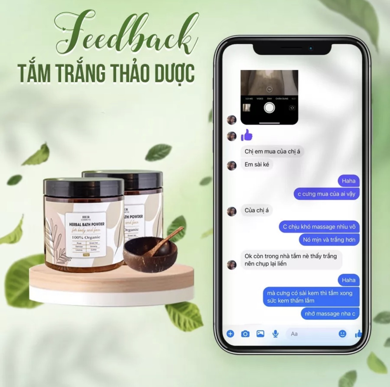 Bột Tắm Trắng Thảo Dược Her Cosmetic Dạng Hủ