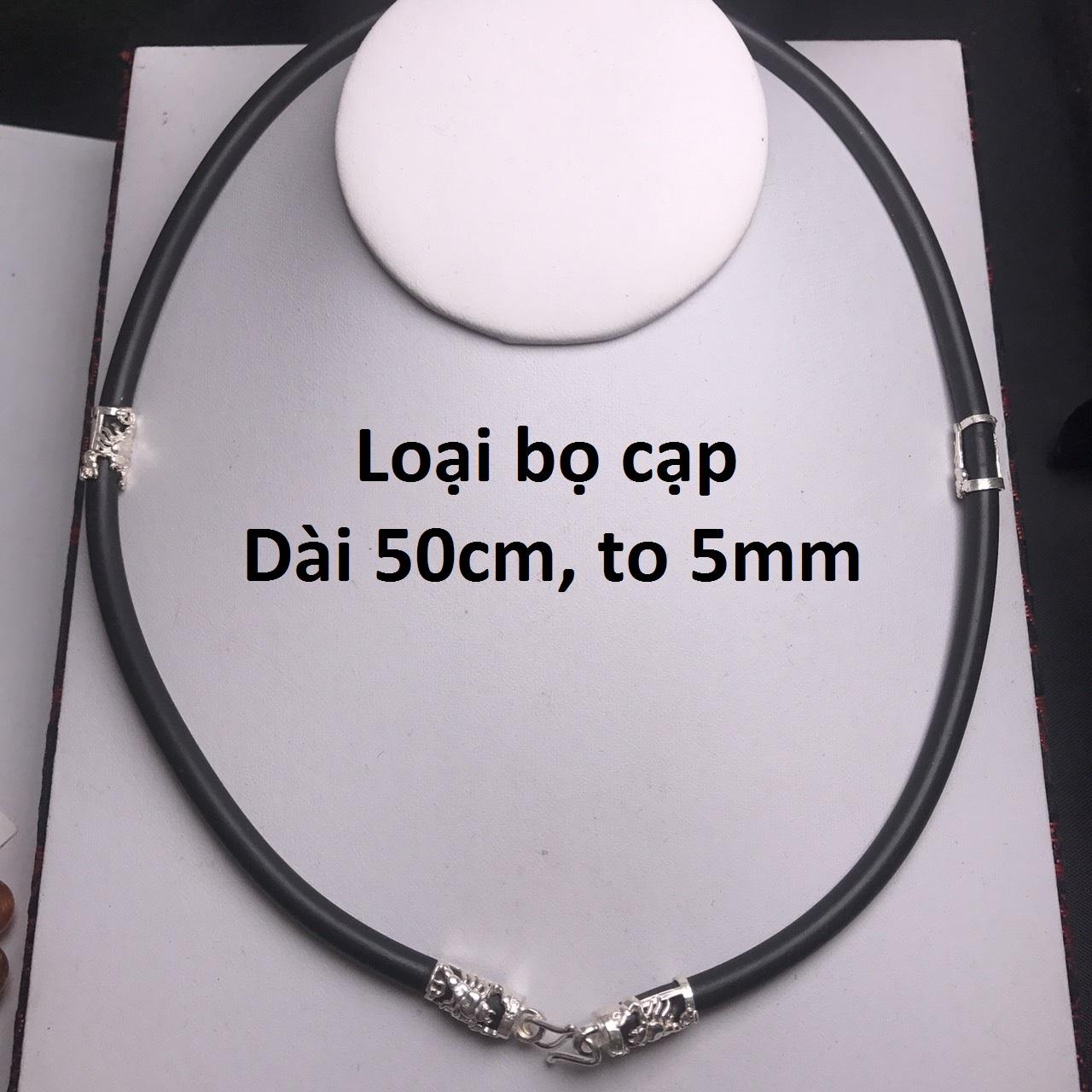 Vòng cổ dây cao su bọc bạc dày đẹp