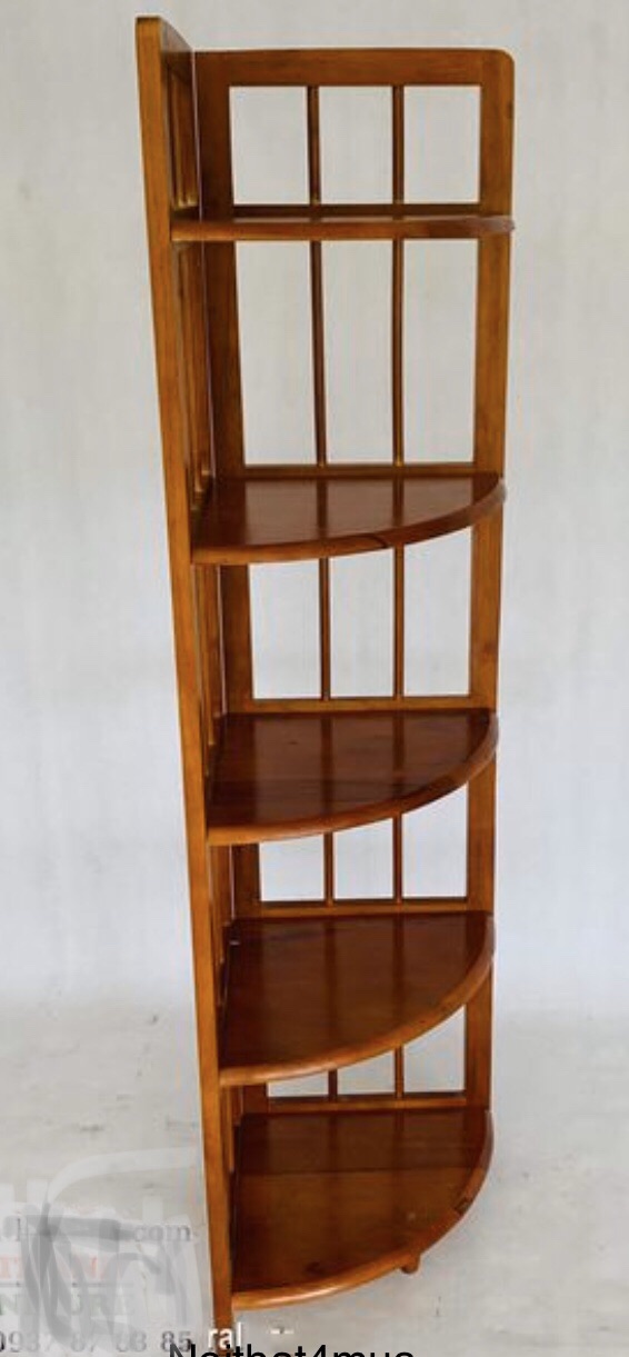 KỆ GÓC 5 TẦNG GỖ CAO SU