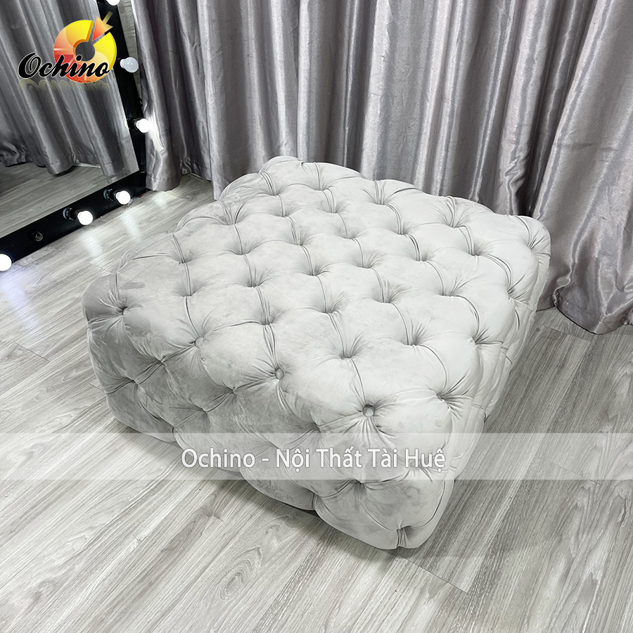 Đôn vuông nhún cổ điển cao cấp cho shop sang chảnh
