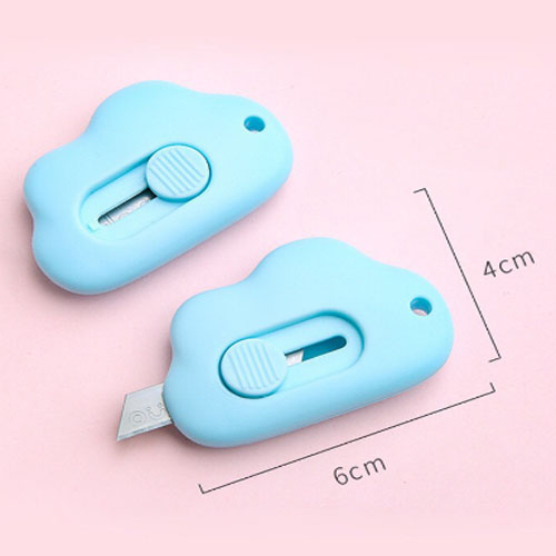Dao Rọc Giấy Hình Đám Mây Dễ Thương Tiện Gọn Nhiều Màu Xinh Xắn Làm Móc Khóa Vật Trang Trí Siêu Xinh 6x4cm