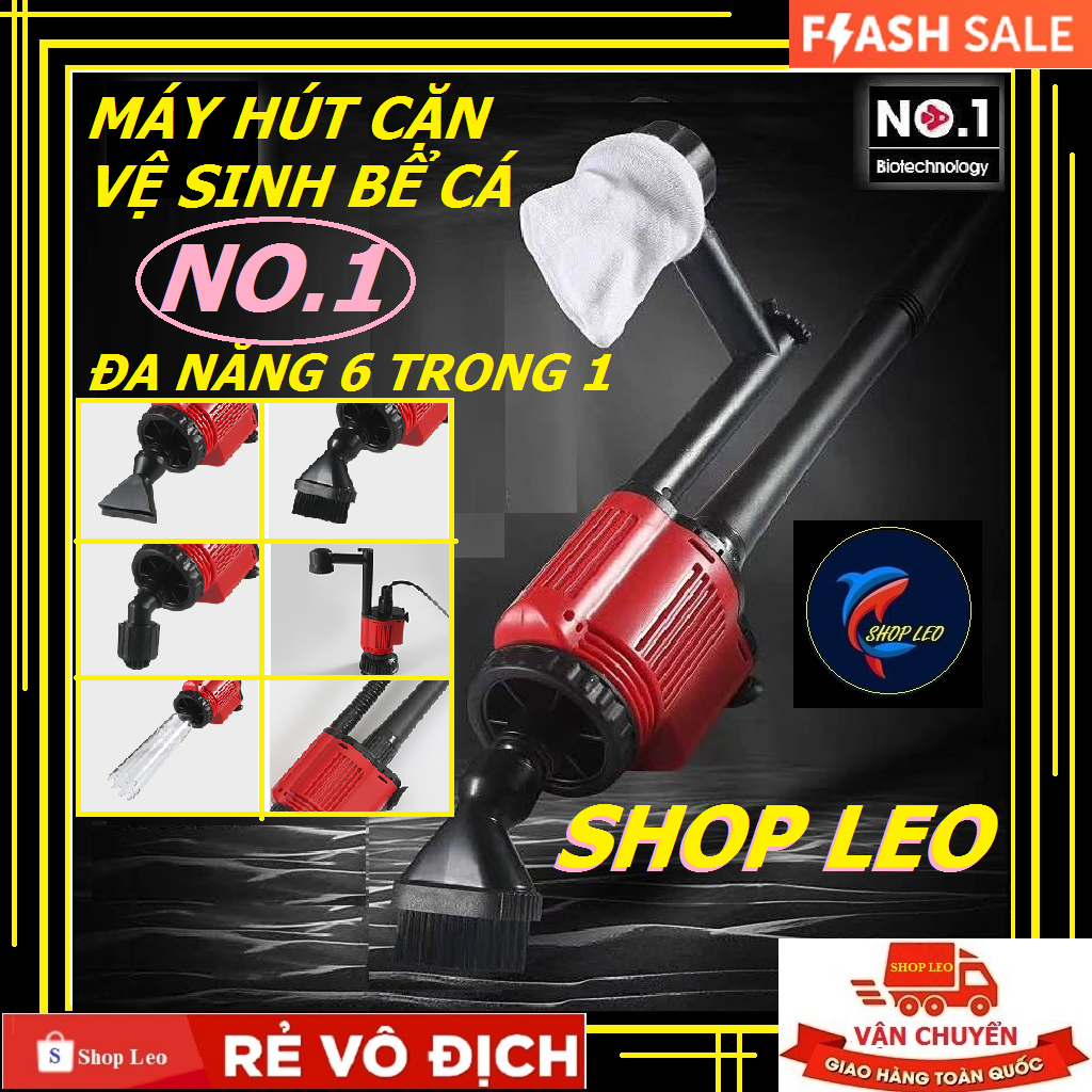 [Hoàn Tiền 10%]Máy Hút Phân - Dụng cụ vệ sinh 6 trong 1 - Dọn vệ sinh bể cá - Thay nước bể cá - Hồ cá cảnh - bể thủy sinh - shopleo