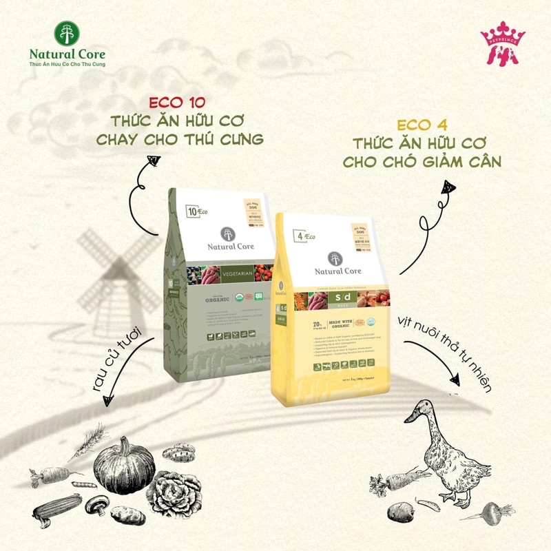 Natural Core hạt rau củ thuần chay cho chó mèo 1kg