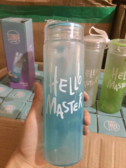 Bình Nước Thủy Tinh Hello Master 480 Ml
