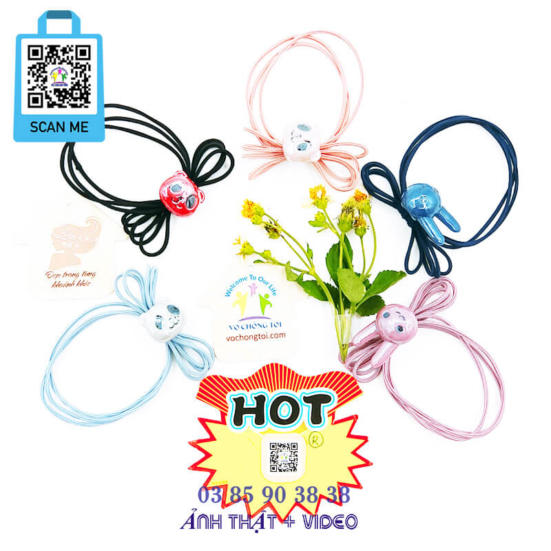 Dây buộc tóc nữ, đồ cột tóc cho bé gái, dây chun phụ kiện nữ Hàn Quốc, dây thun gấu thỏ xinh xắn - thương hiệu Vợ Chồng Tôi