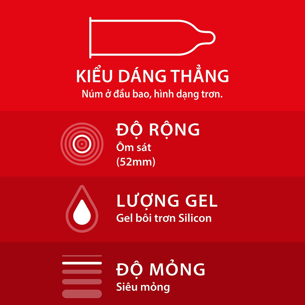 Bao Cao Su Durex Fetherlite Ultima Siêu Mỏng Size 52mm Fetherlite Ultima Hasaki Sản Phẩm Chính Hãng