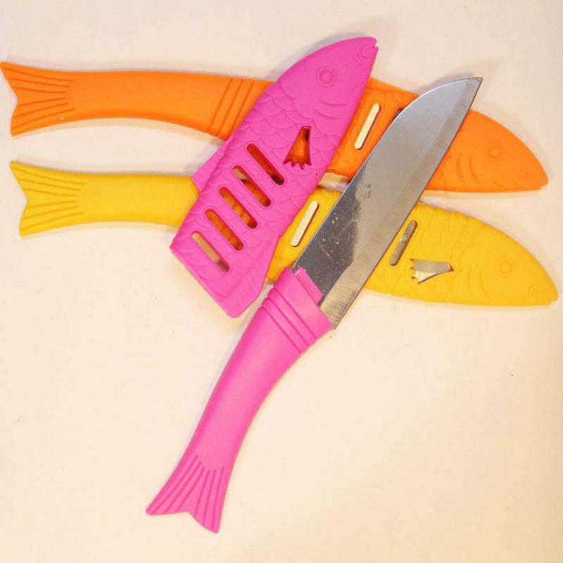 Dao gọt hoa quả có bọc bảo vệ hình con cá 19cm