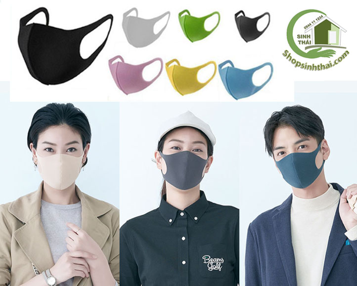 [HCM]Khẩu trang 3d Hàn Quốc - vải Poly 2 da co giãn 4 chiều loại dày - giao màu ngẫu nhiên