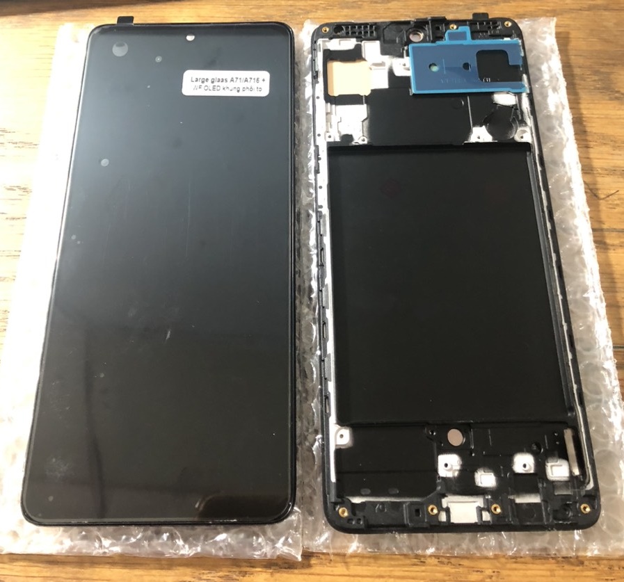 MÀN HÌNH SAMSUNG A71 OLED CÓ KHUNG PHÔI TO