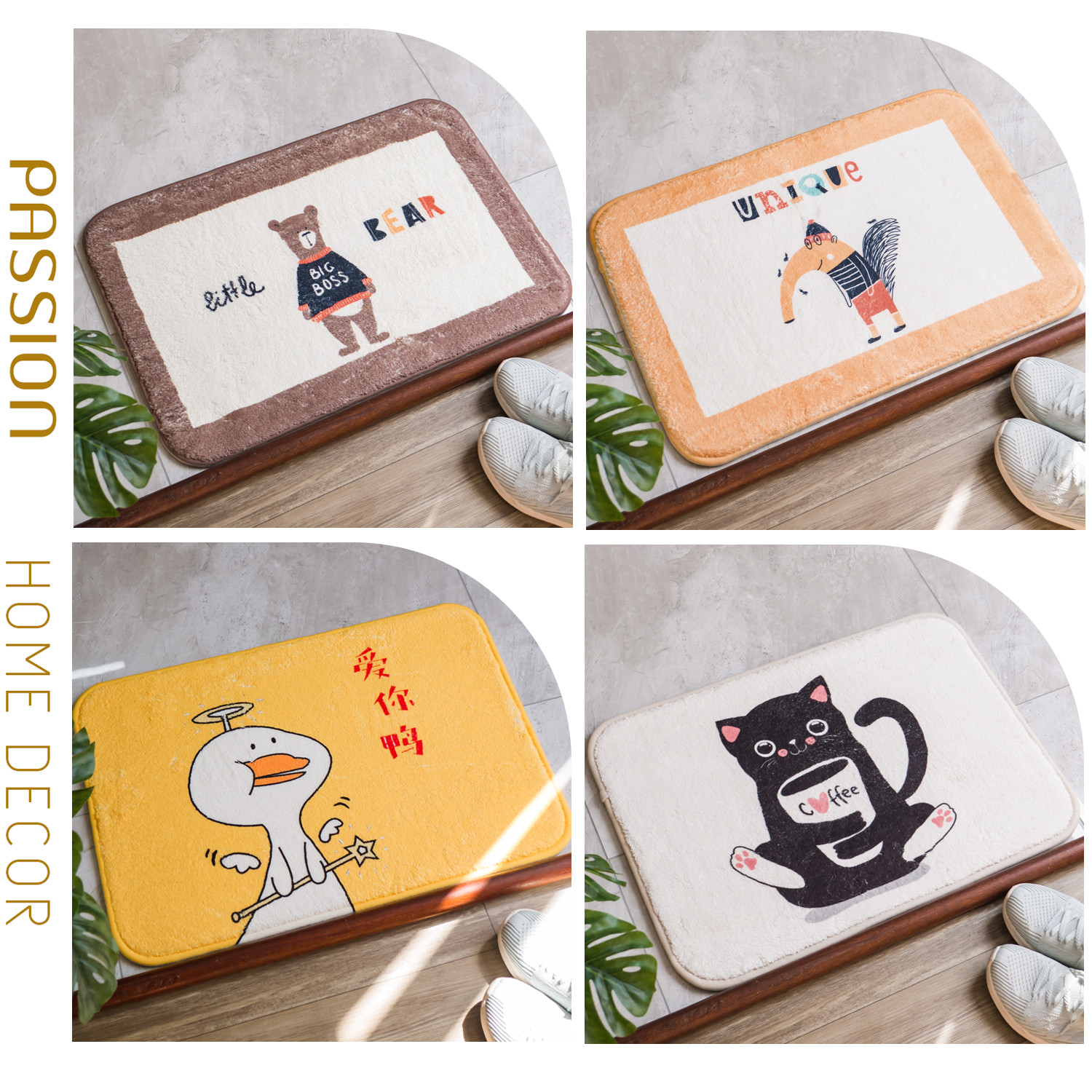 [HCM]Thảm Lau Chân Cotton Len Cừu Hoạt Hình