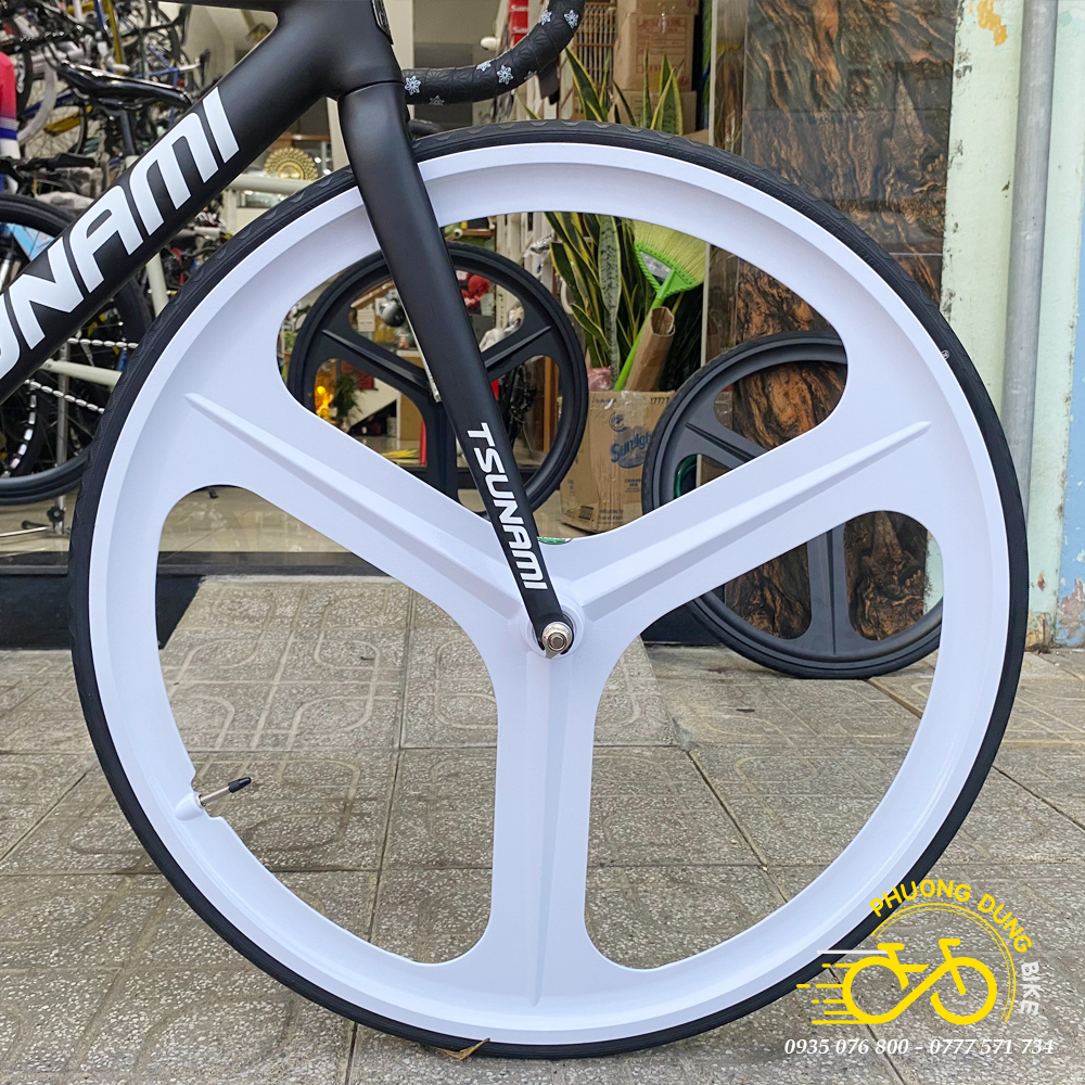 Vành nhôm 3 đao xe đạp 700C cho Fixed Gear, Road