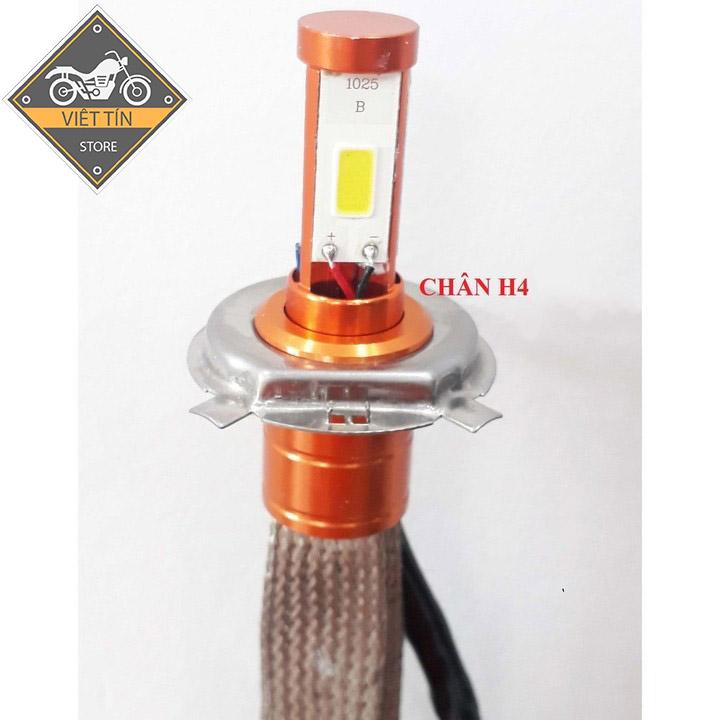 ĐÈN PHA LED CYT 2 TIM LED TRẮNG KC13 H4 (dùng điện acquy 12v) - Việt Tín
