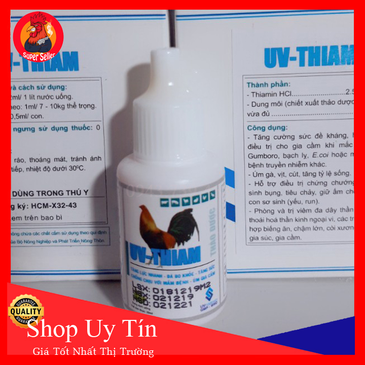 Uv thiam tăng lực-tăng bo cho gà đá hộp 1 chai
