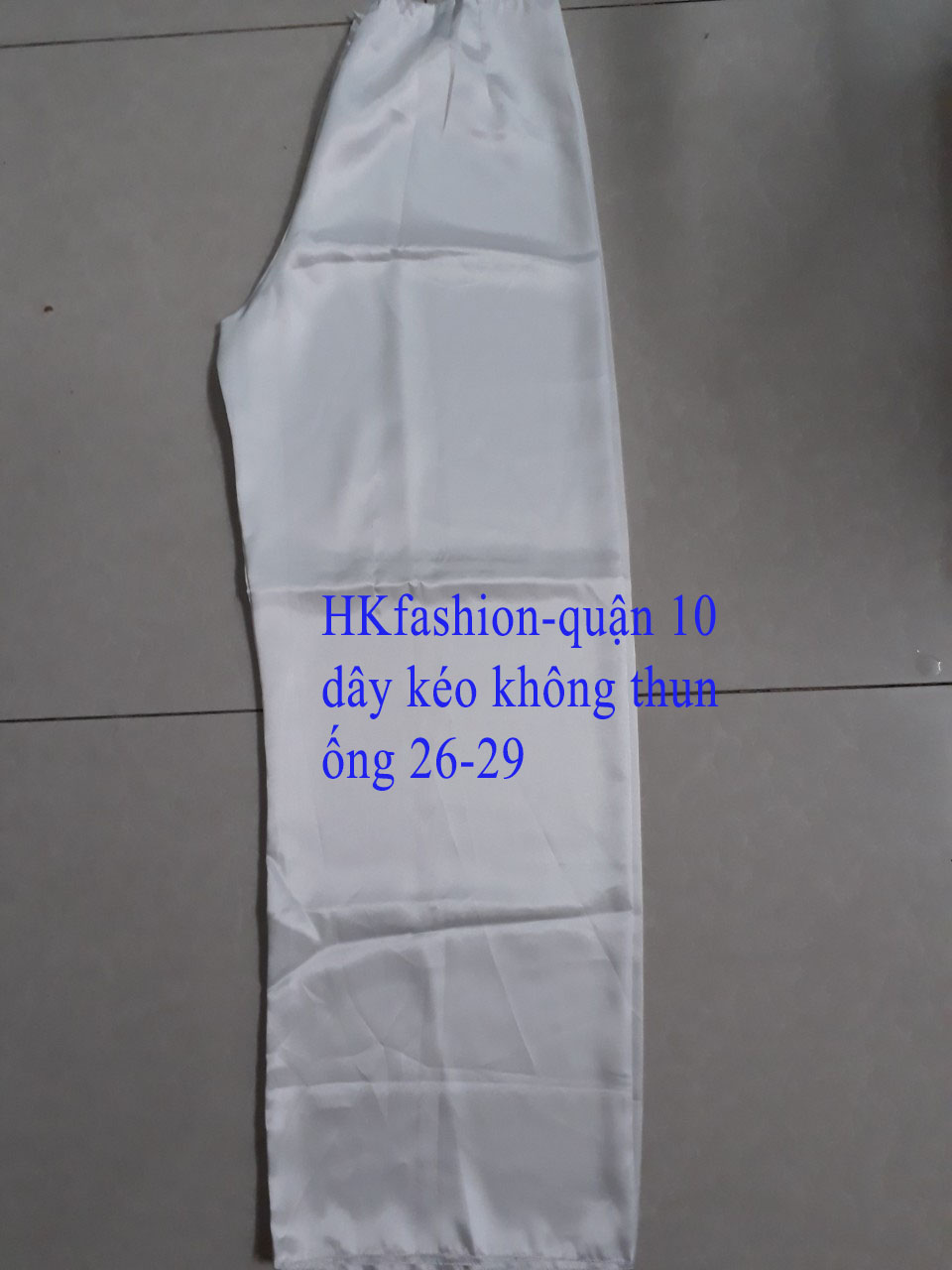 Quần phi bóng mặc áo dài-bà ba đủ màu dài 103 ống 26-28 DÂY KÉO KHÔNG THUN