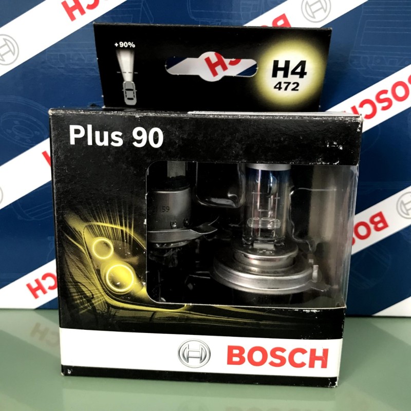 Bóng Đèn Tăng Sáng Bosch Plus 90 ( Hộp 2 Bóng ) H4 12V 60/55W Plus 90% - Đèn Cốt , Đèn Pha .