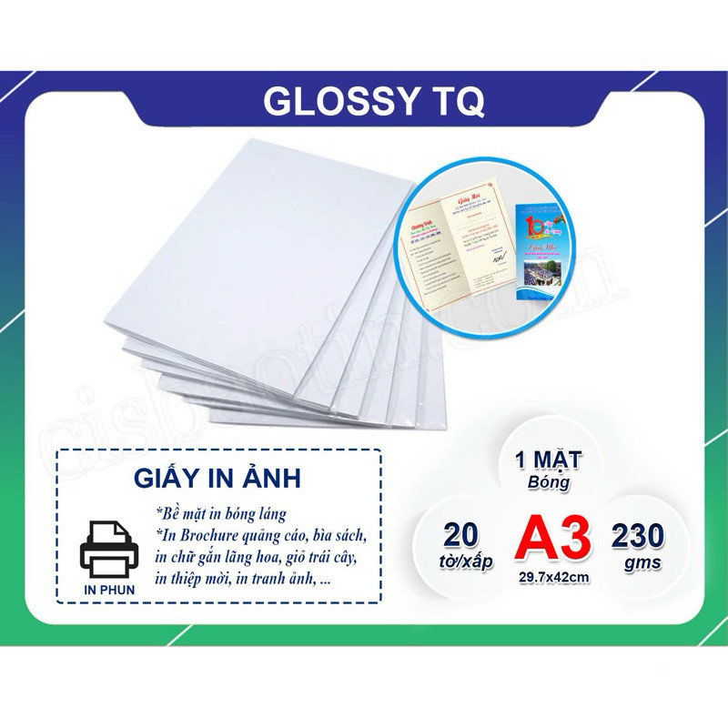 GIẤY GLOSSY PHOTO A3_XẤP 20 TỜ
