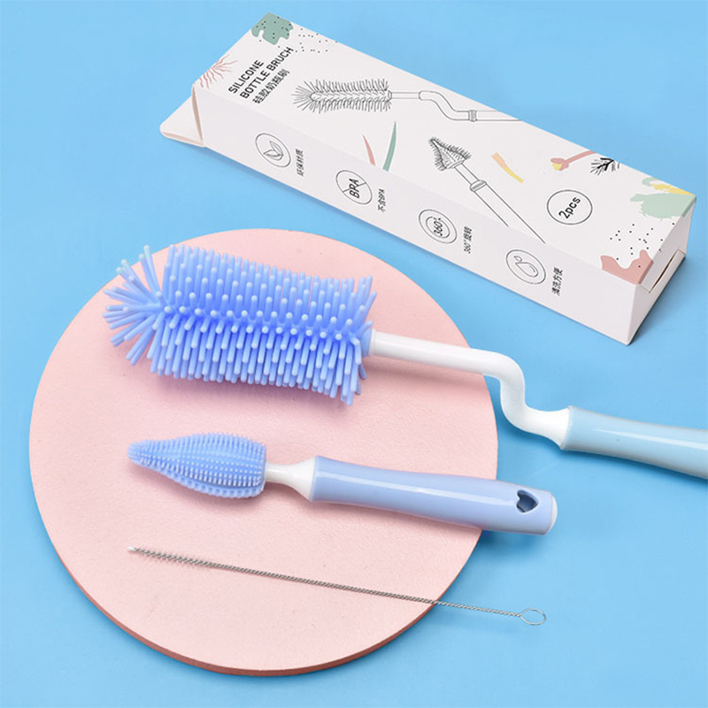 Cây cọ rửa bình sữa 3 món cao cấp silicon