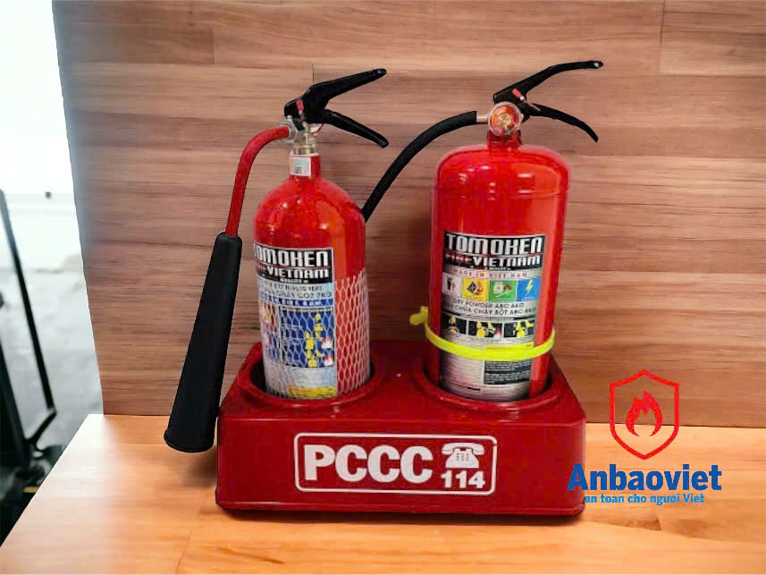 Kệ đôi đựng 02 bình chữa cháy, Kệ PCCC
