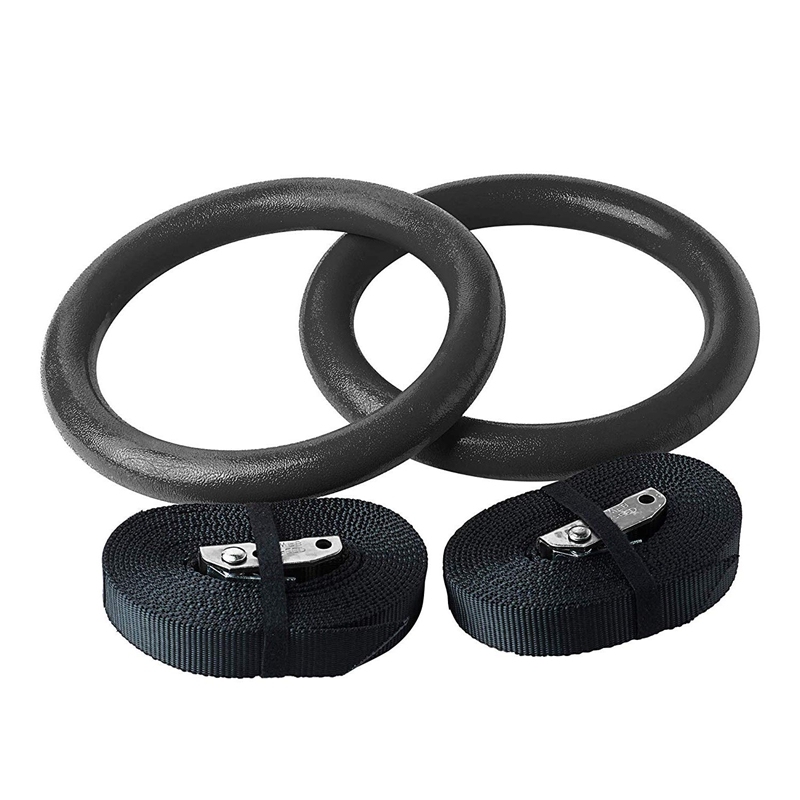 Foldable Resin Gymnastic Rings Gym Fitness Rings with Straps Buckles Strength Training Fully Adjustable Straps