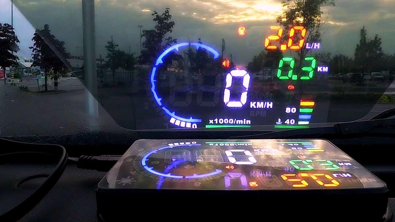 HUD A8 Thiết bị hiển thị tốc độ lên kính lái
