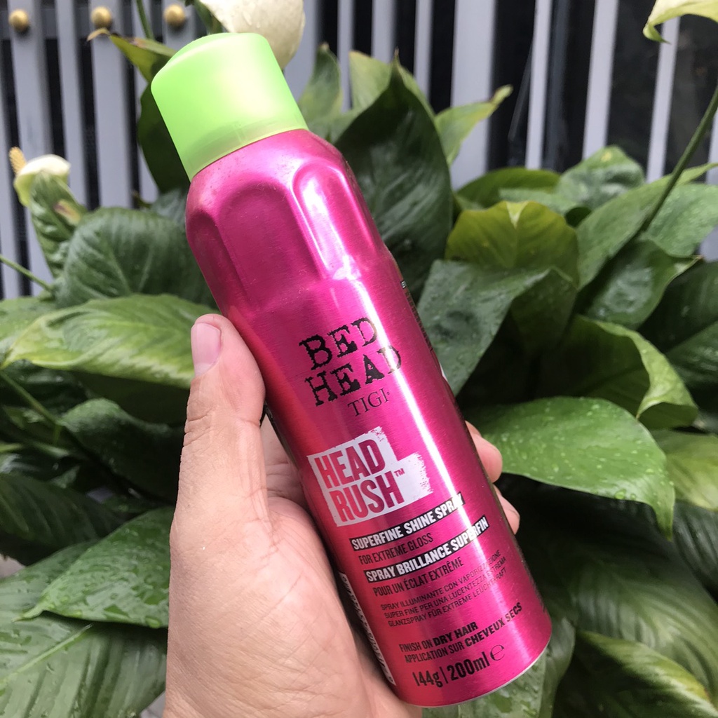 Xịt siêu bóng tóc Headrush Shine Adrenaline Tigi Bed Head 200ml