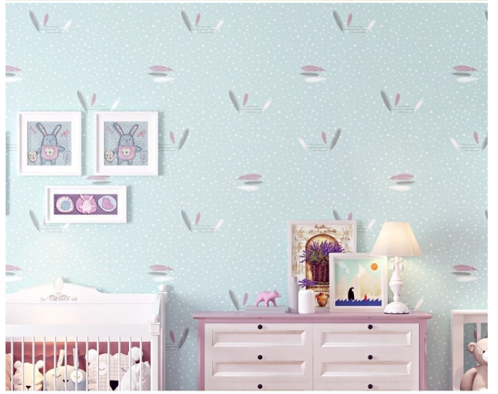 [HCM]Cuộn 5M decal giấy dán tường (có sẵn keo) - LÔNG VŨ XANH HP001