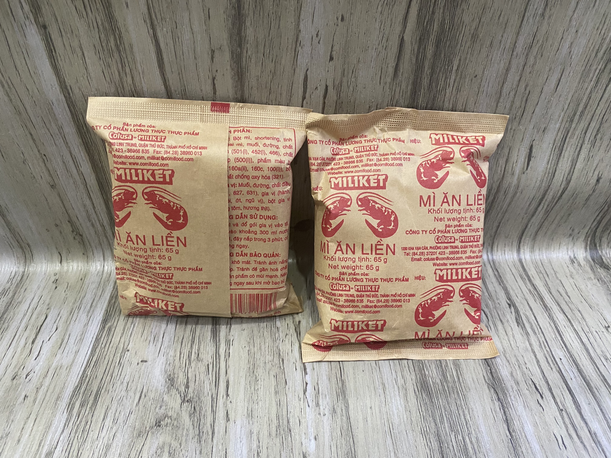 SET 10 gói Mì Miliket-Giấy kraft cao cấp 2 con tôm