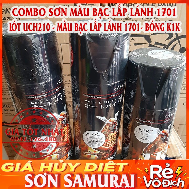 COMBO SƠN SAMURAI MÀU BẠC 1701 3 BƯỚC