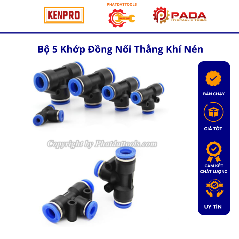 Five pin pneumatic straight fitting connector 1 13mm thread
