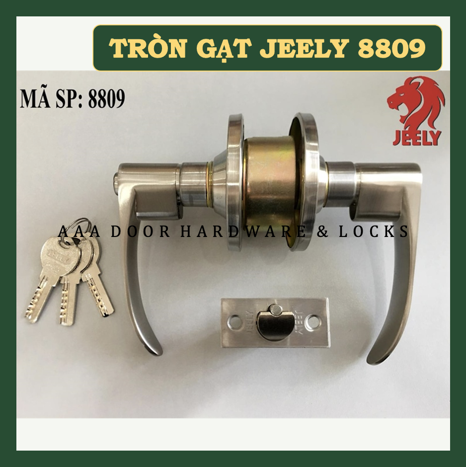 [JEELY.8809] Khoá Tròn Gạt Jeely 8809 (tay nhẹ) mạ inox hàng công ty