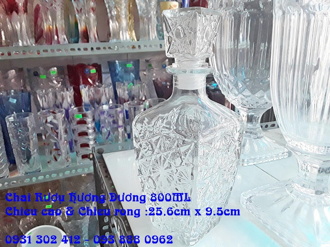 [HCM]Chai thủy tinh đựng ruou Vuông 780ML đến 1L ( có nhiều mẫu lựa chọn )