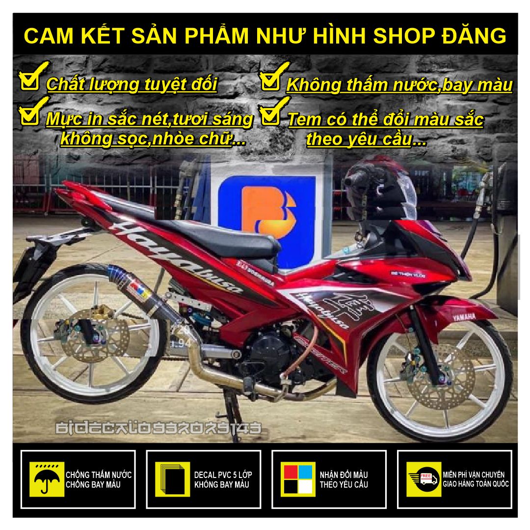FREESHIP-- TEM RỜI EXCITER 150 HAYABUSA DÁN XE ĐỎ