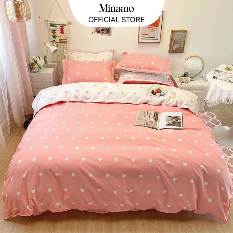 Bộ vỏ chăn ga gối cotton poly 3D, drap giường, ra nệm hiện đại, trẻ trung, bo chun miễn phí - Minamo B04.4
