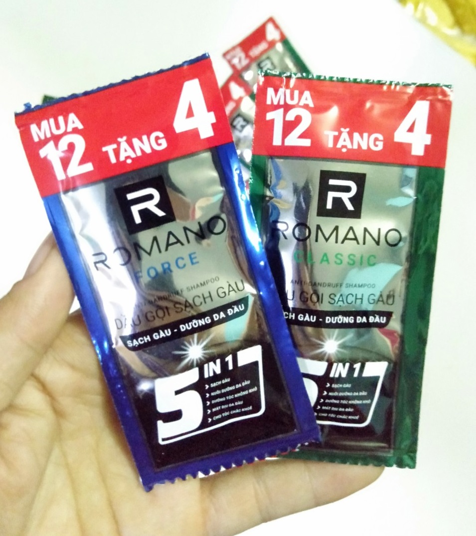 [HCM]Set 50 gói dầu gội Romano 5g